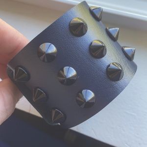 Blue Vegan Leather Punker 90’s Stud Bracelet NEW
